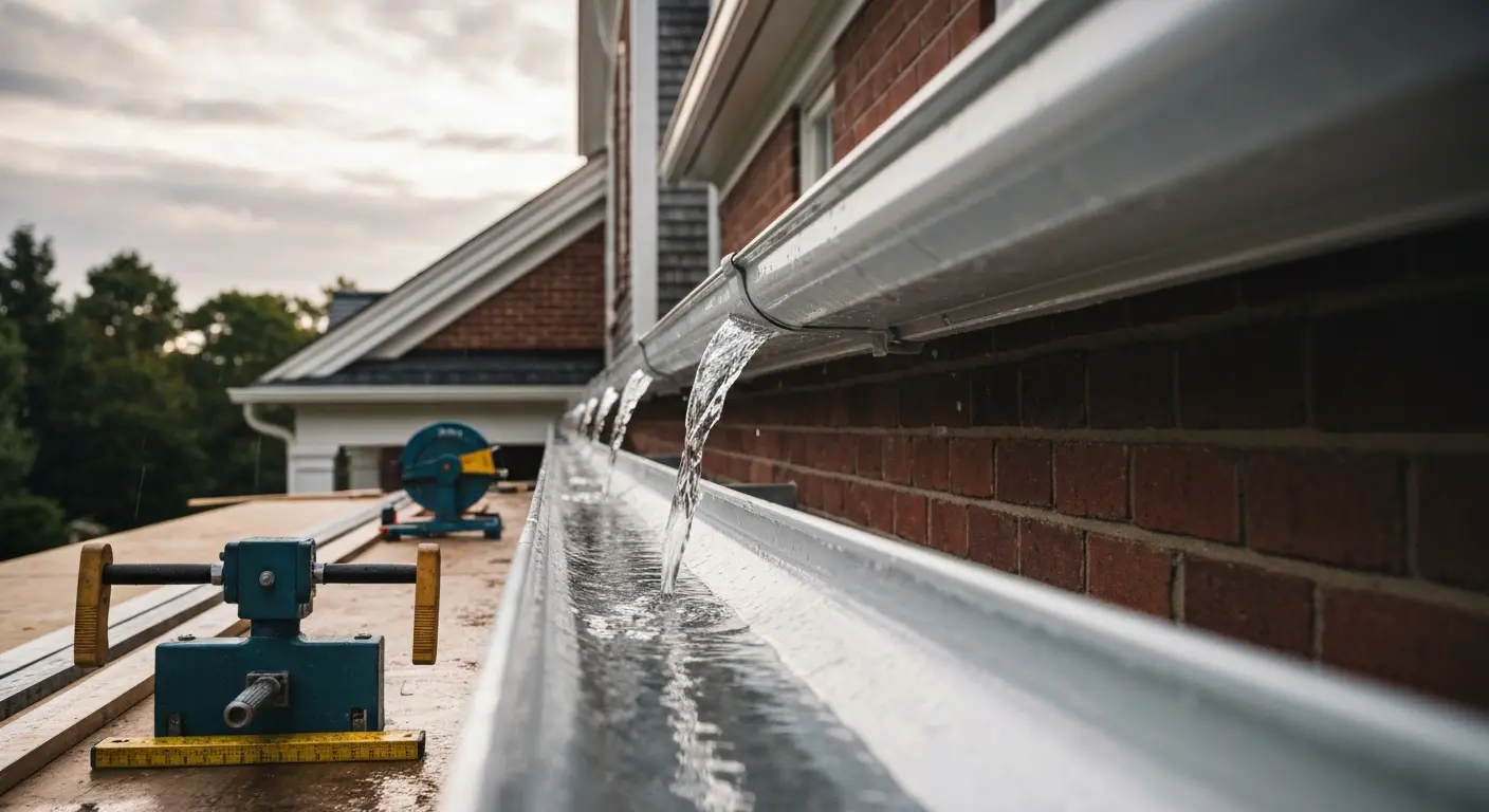 Gutter installation on residential home