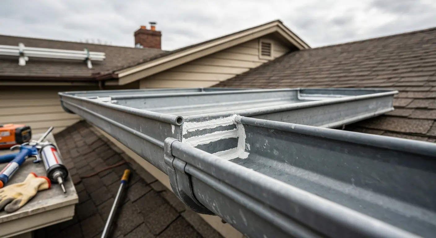 Gutter leak repair