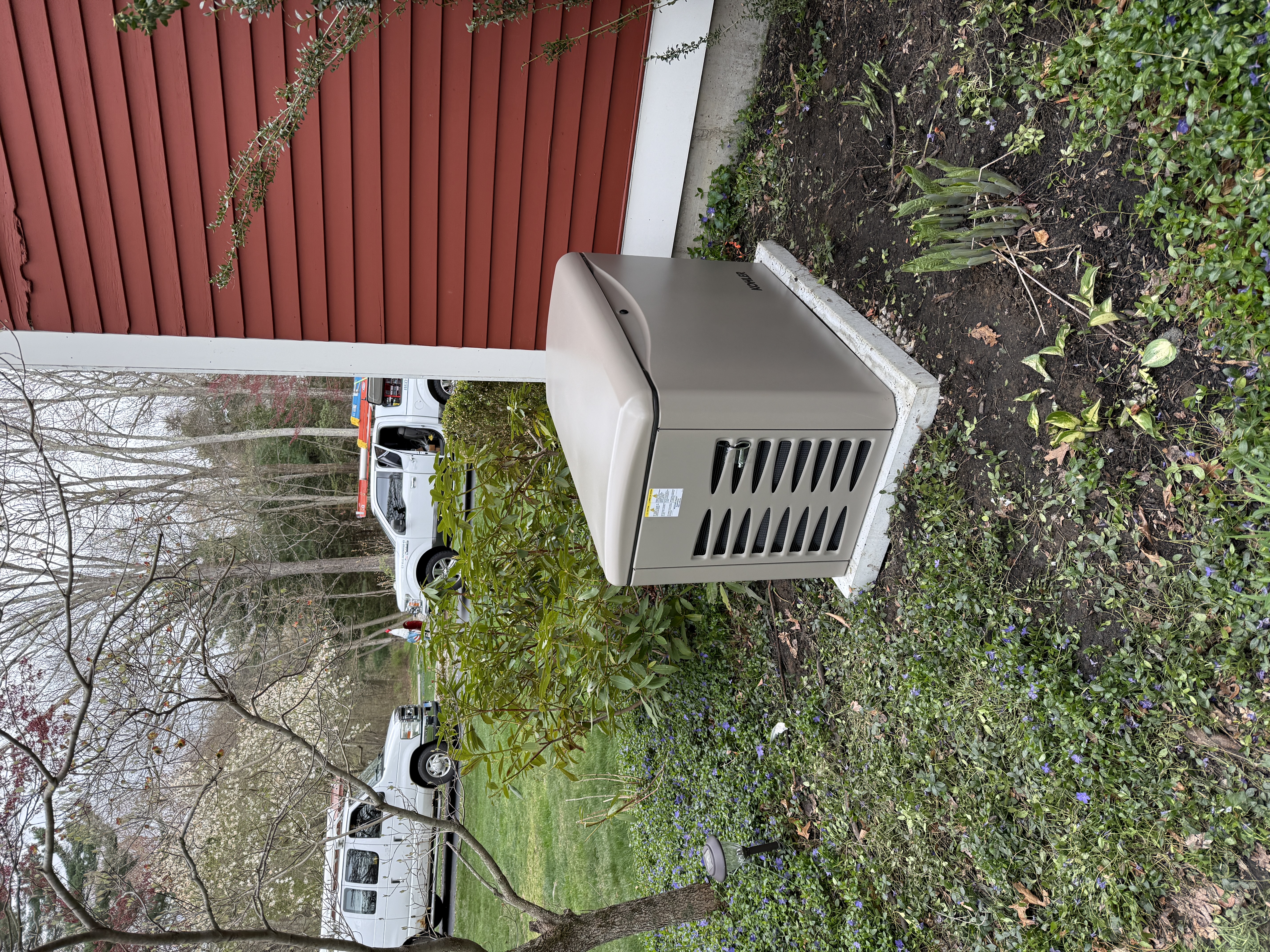 Backup generator installed outside a residential home