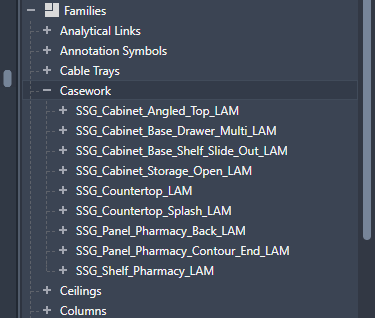 Folder view showing door families with standardized file names.
