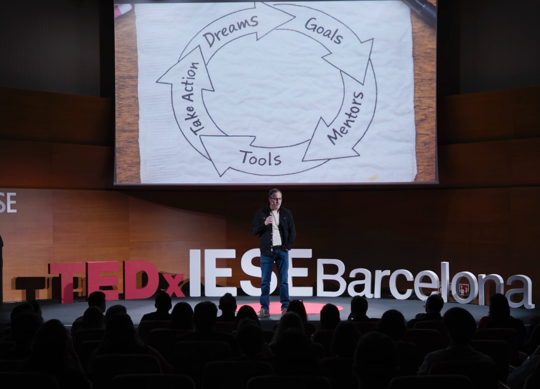 Sean Finter speaking on stage