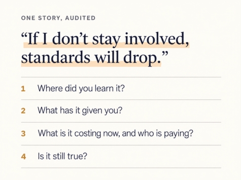 Leadership Story Audit worksheet: If I don’t stay involved, standards will drop.