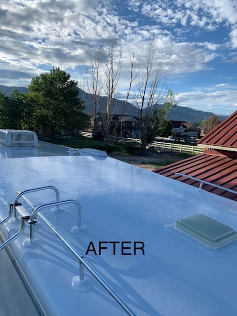 RV roof after repair project two