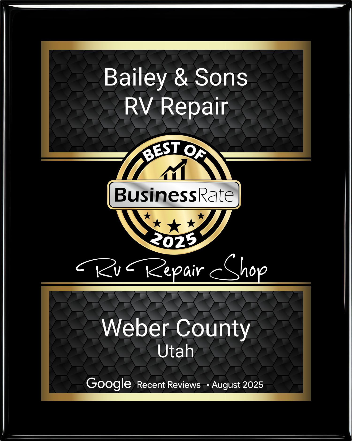 Bailey RV Repair award