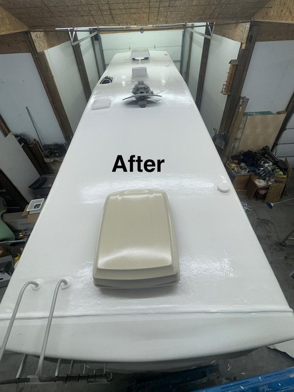 RV roof after repair project nine