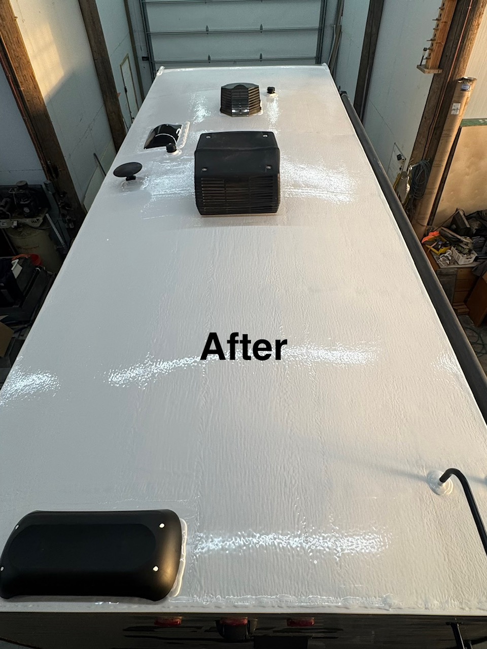 RV roof after repair project seven