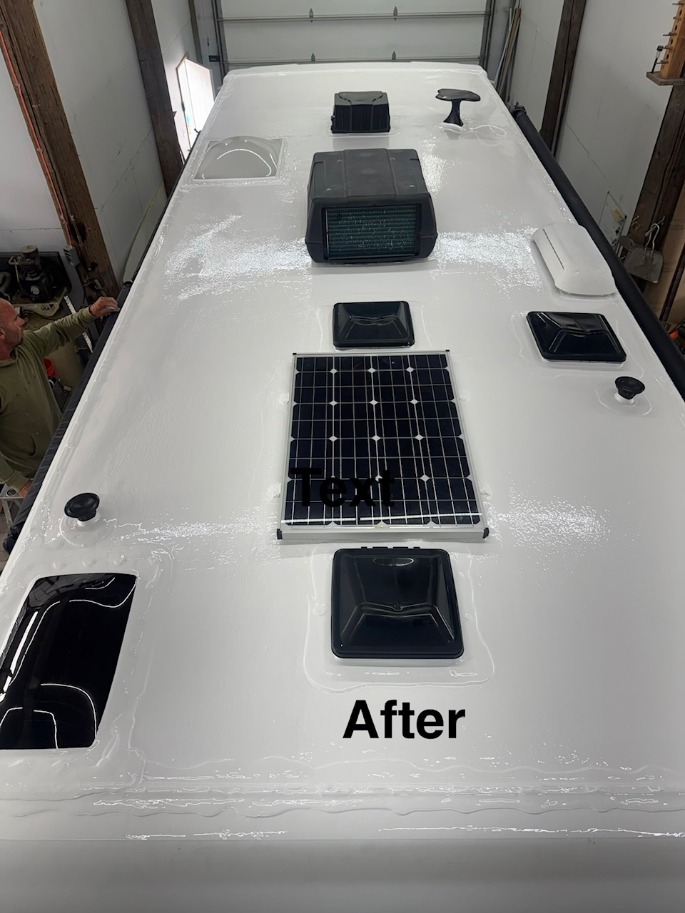 RV roof after repair project six