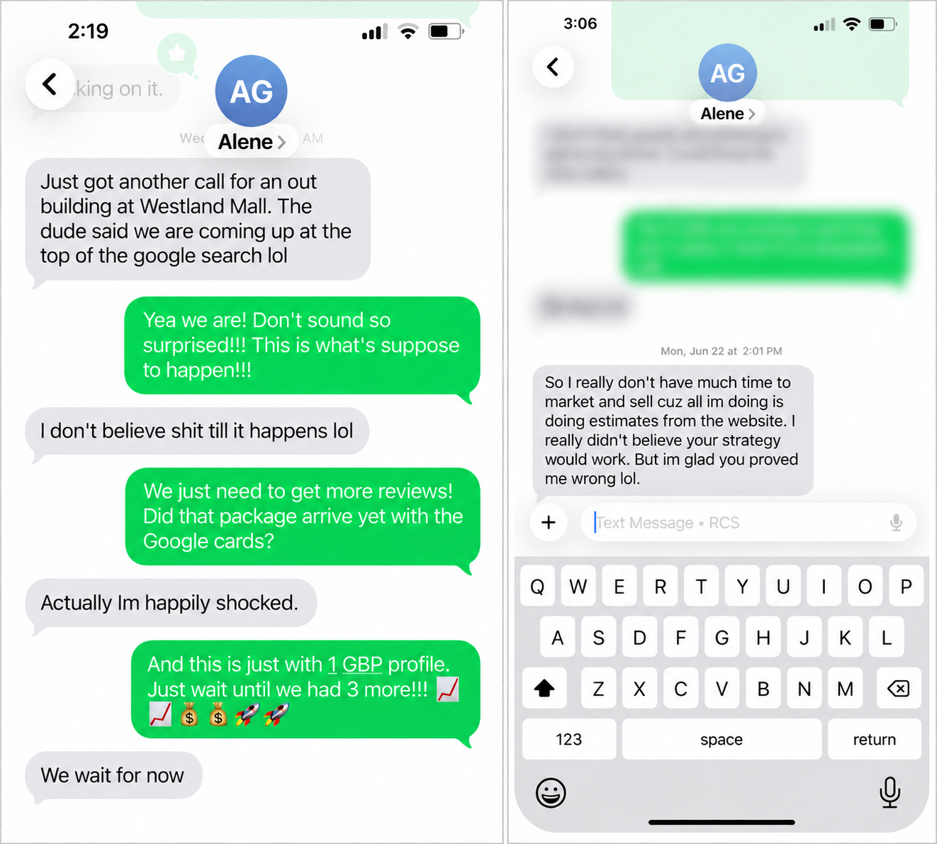 Client testimonial from Alene