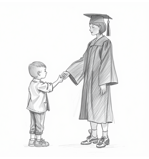 child growing into a graduate child growing into a graduate