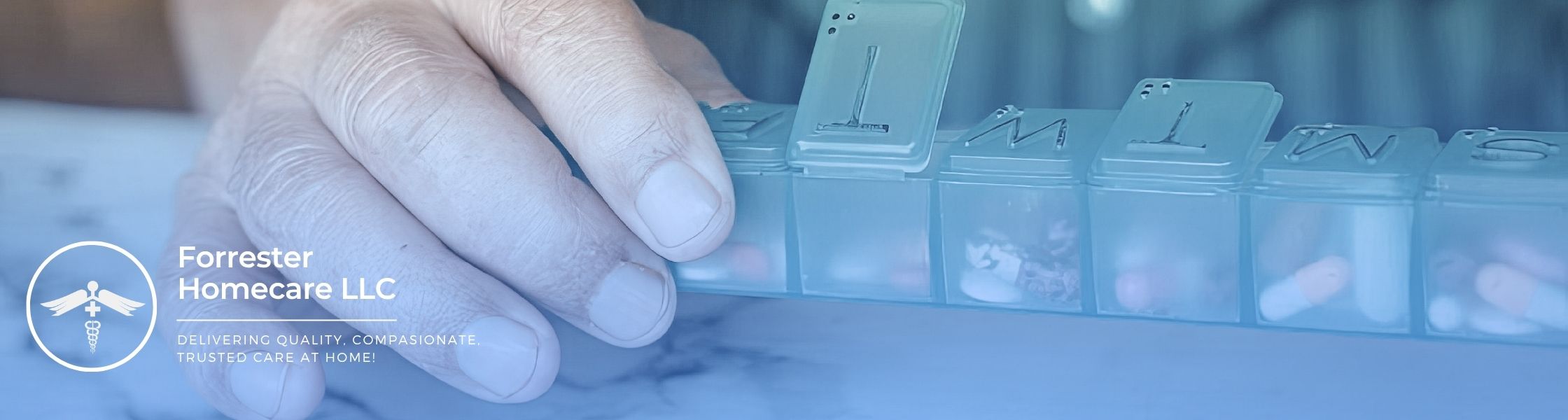 Caregiver helping senior manage medications for safe independent living at home Caregiver helping senior manage medications for safe independent living at home