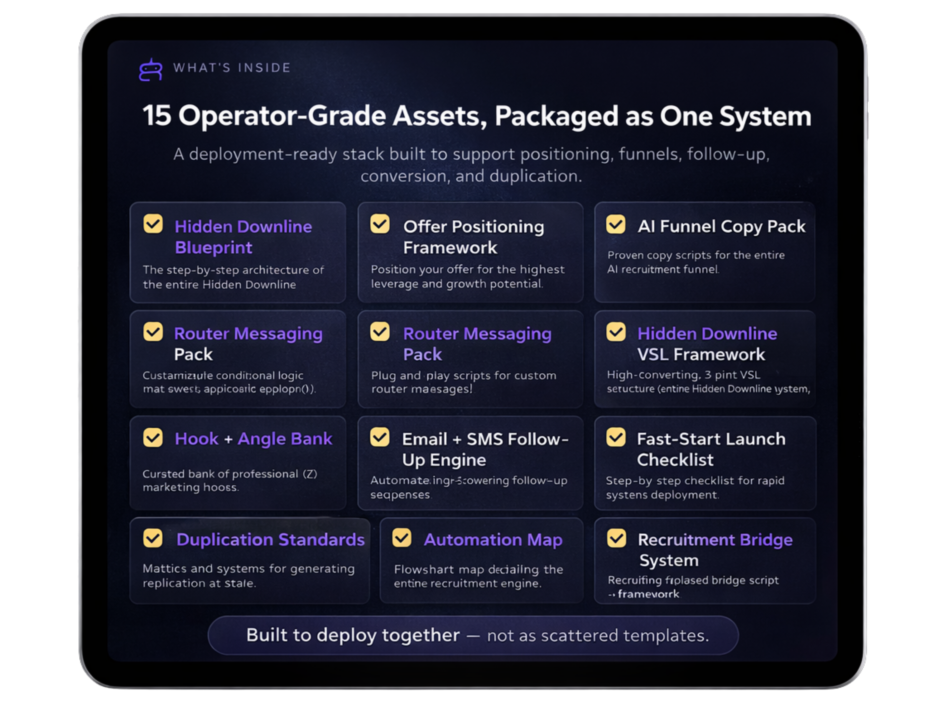 Hidden Downline AI Starter Kit — 15 operator-grade assets across all devices