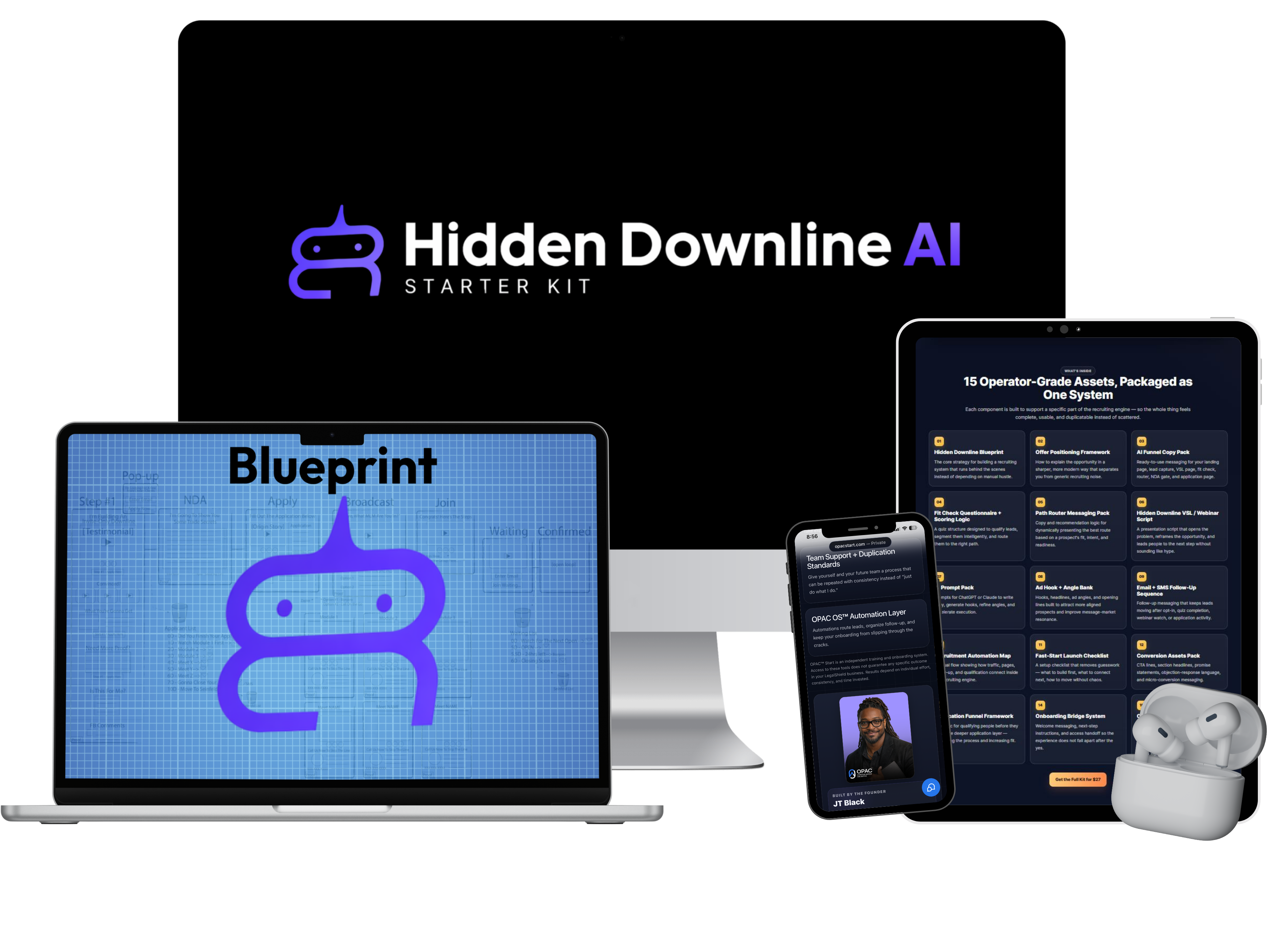 Hidden Downline AI Starter Kit — full system across devices
