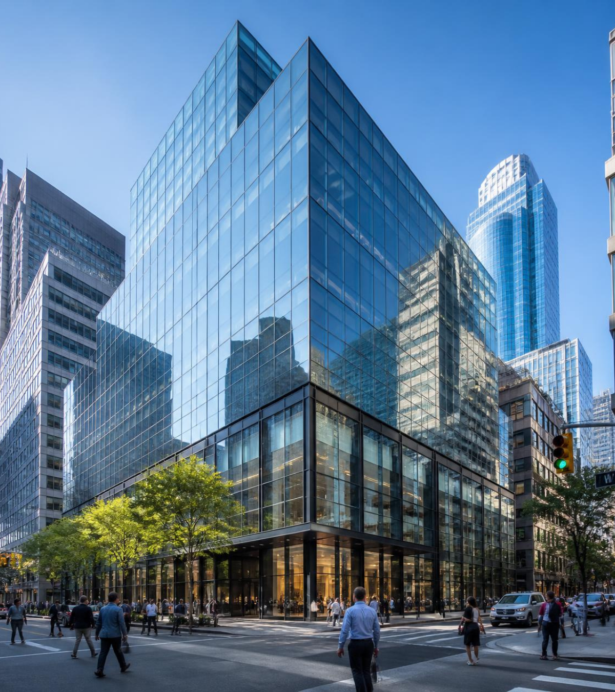 Modern commercial real estate building in a city