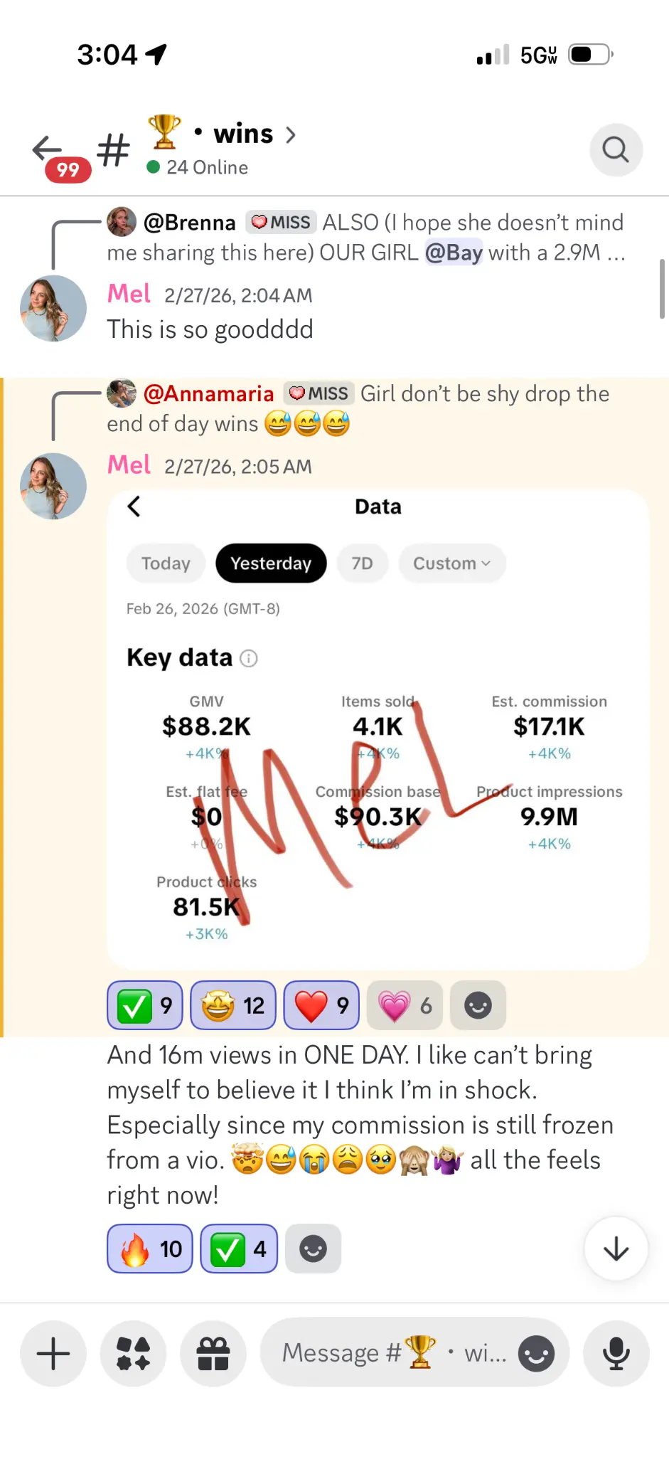 Miss Affiliate student Mel TikTok Shop result: $90.3K in commission