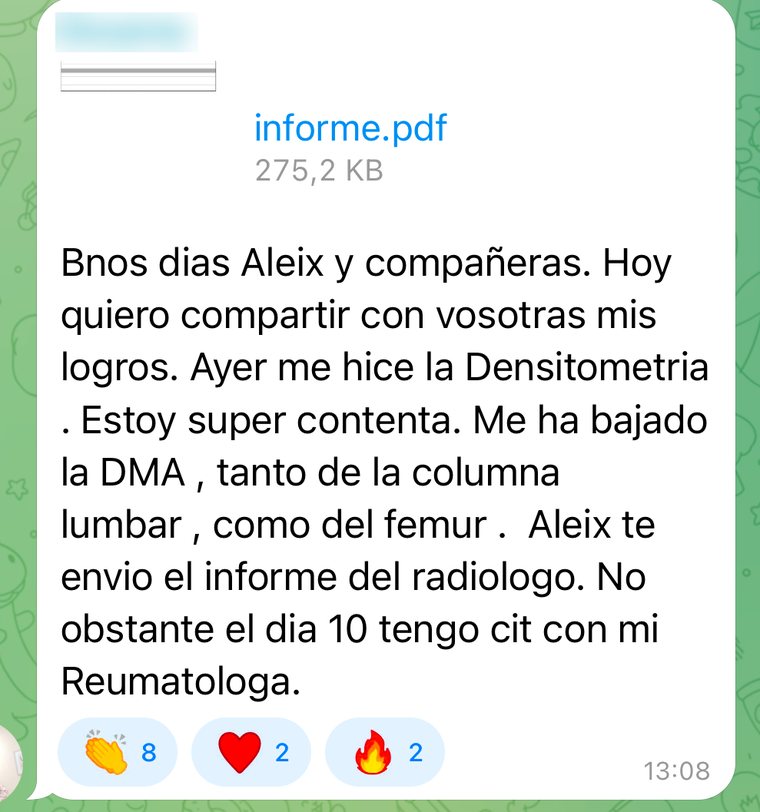 Mensaje de una alumna