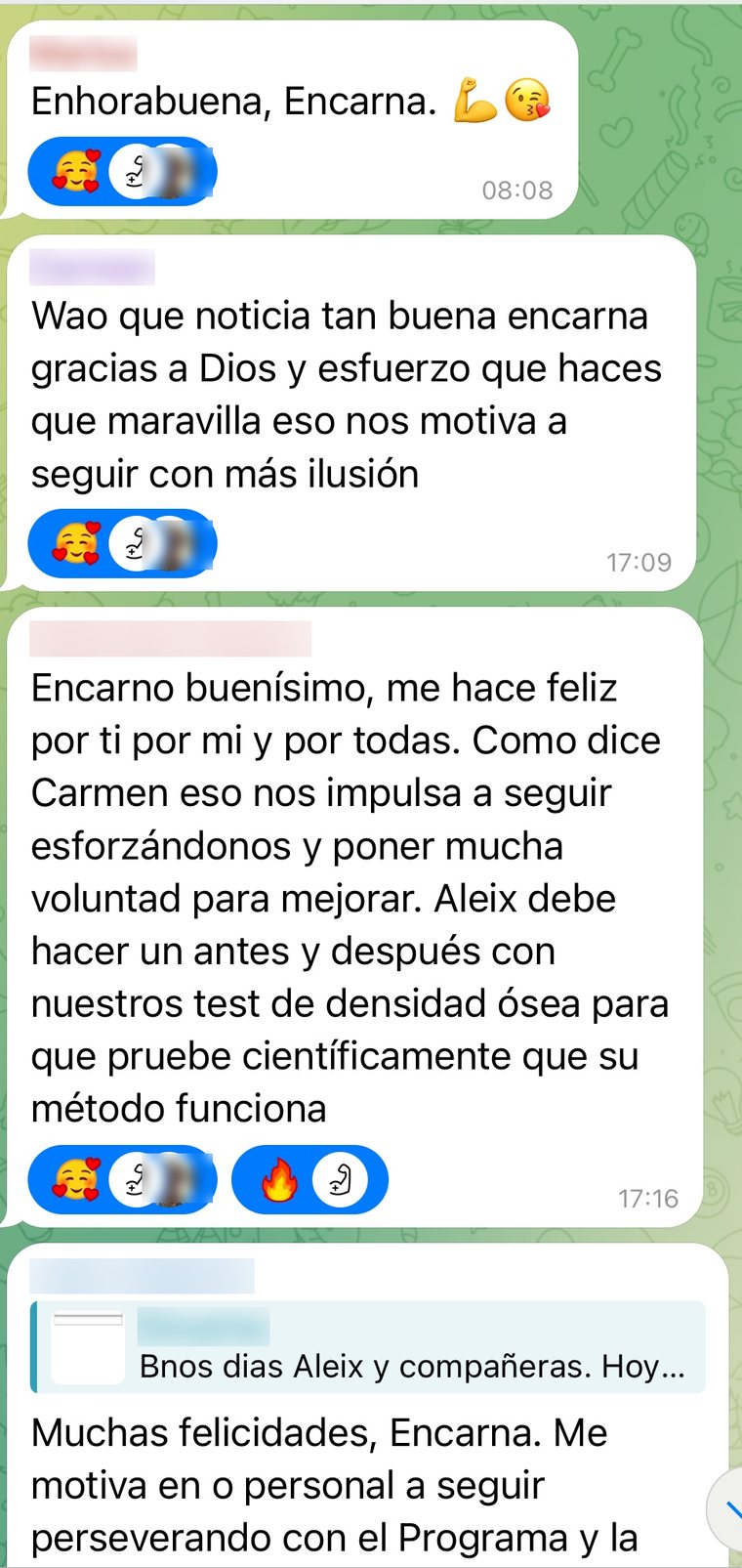 Mensaje de una alumna
