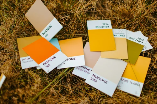 Fanned paint swatches