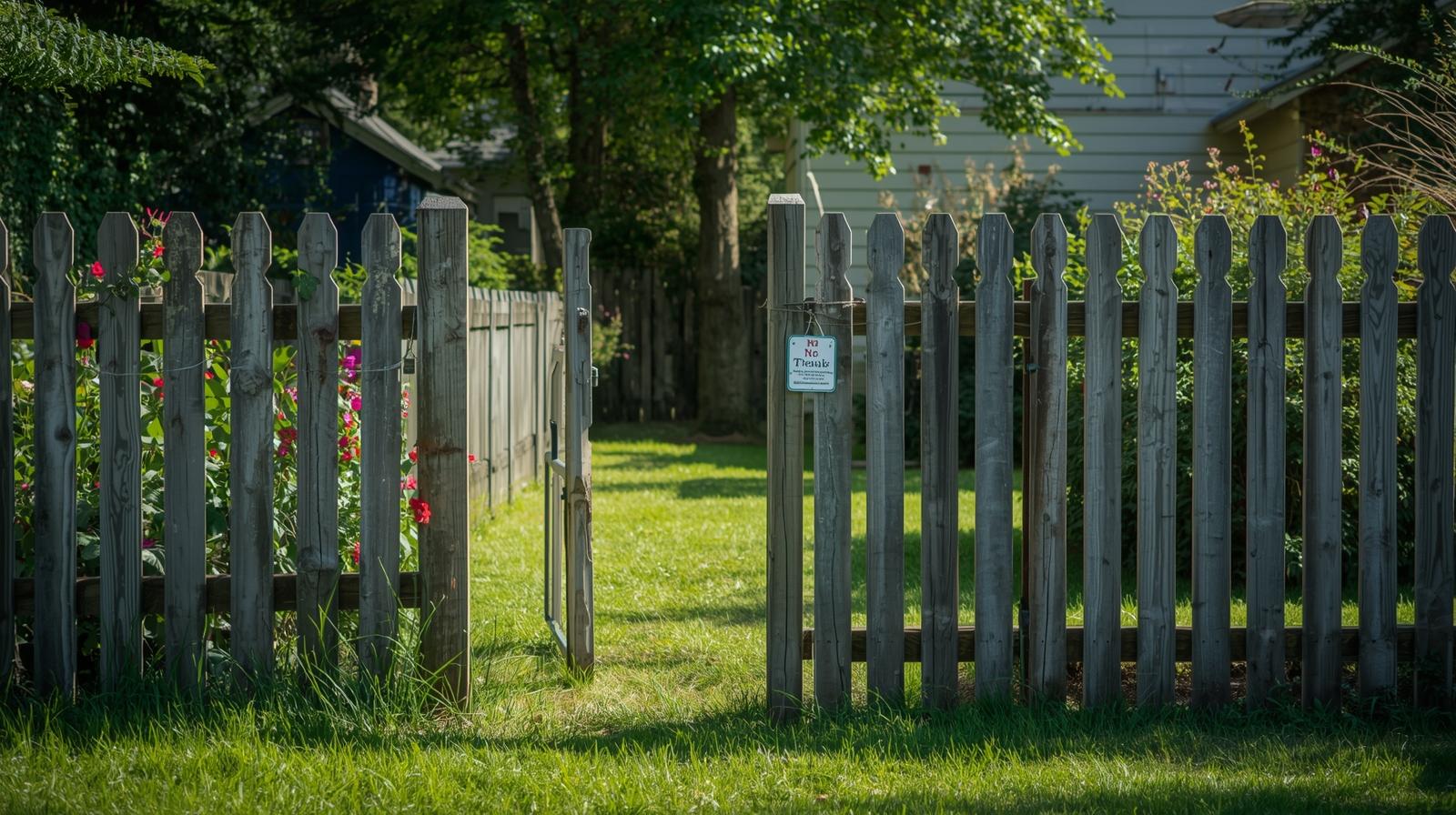 Residential fence installation near property line in Illinois showing boundary considerations between neighbors.
