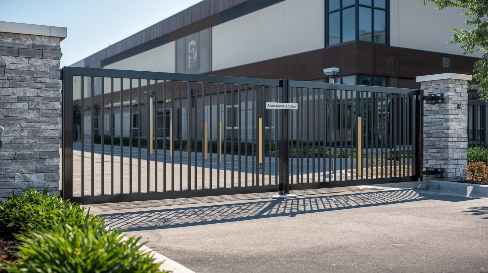 Automated commercial gate installation in Machesney Park IL with keypad and security system. Automated commercial gate installation in Machesney Park IL with keypad and security system.