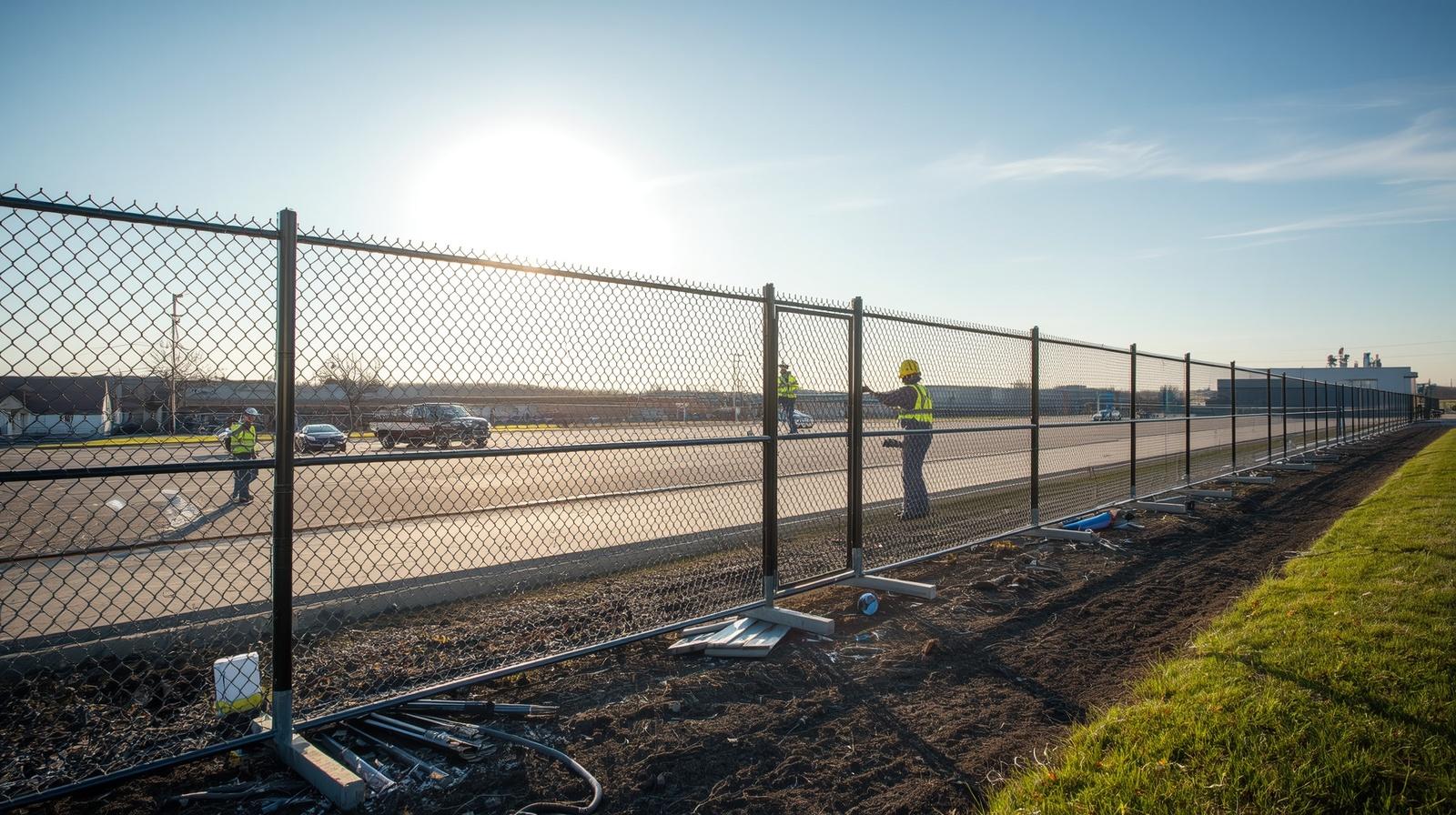 Commercial fence installation in Lake Carroll IL showing zoning compliance.
