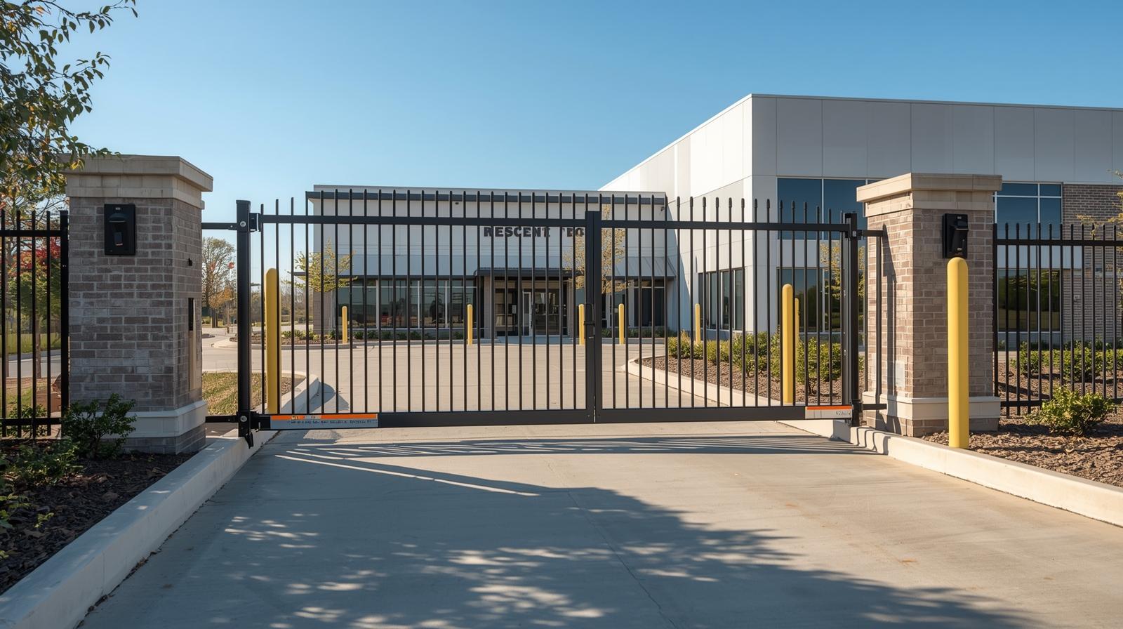 Automated commercial gate installed at property entrance in Galena IL.