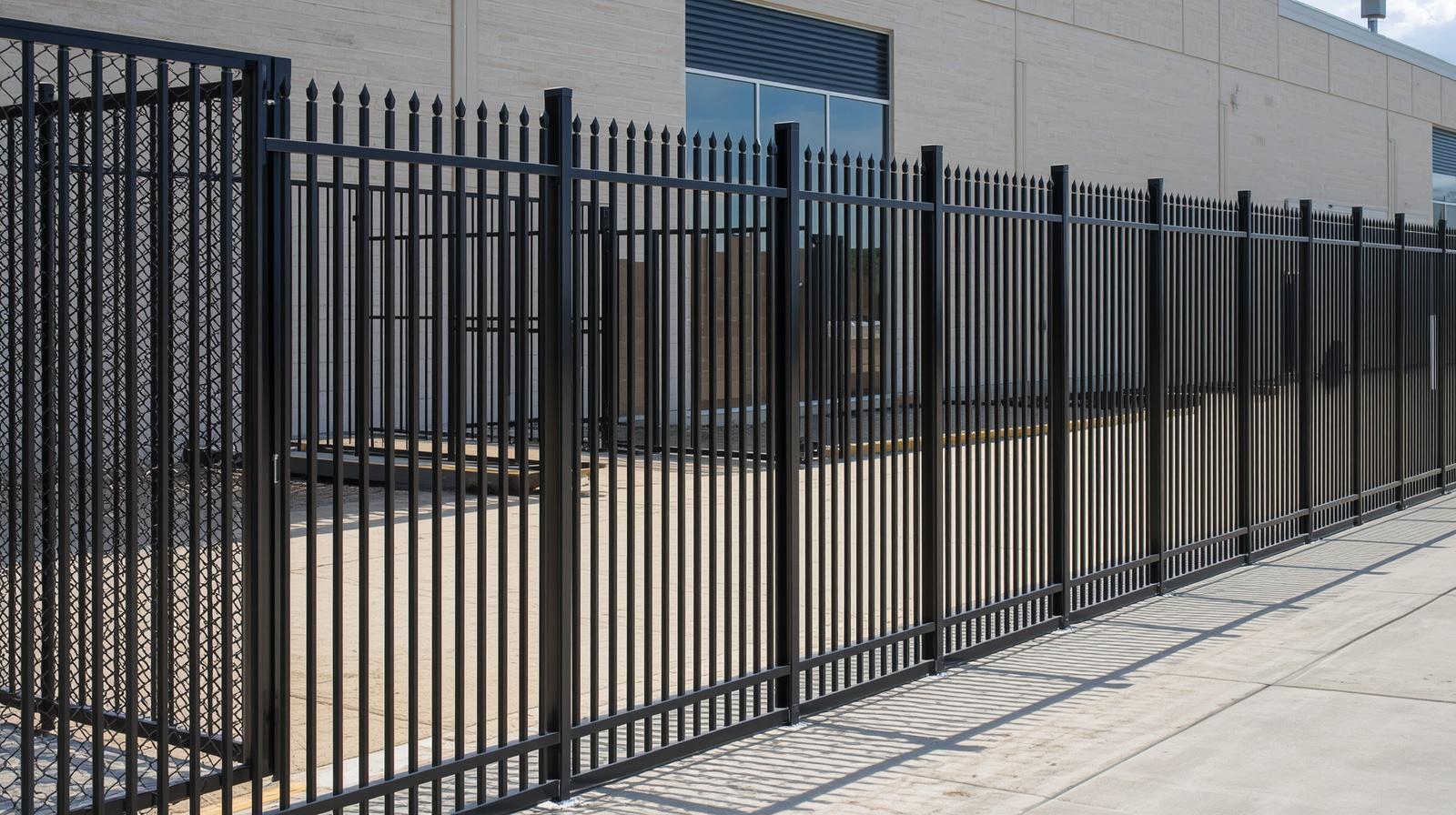 Security fence installed around commercial property in Belvidere IL.