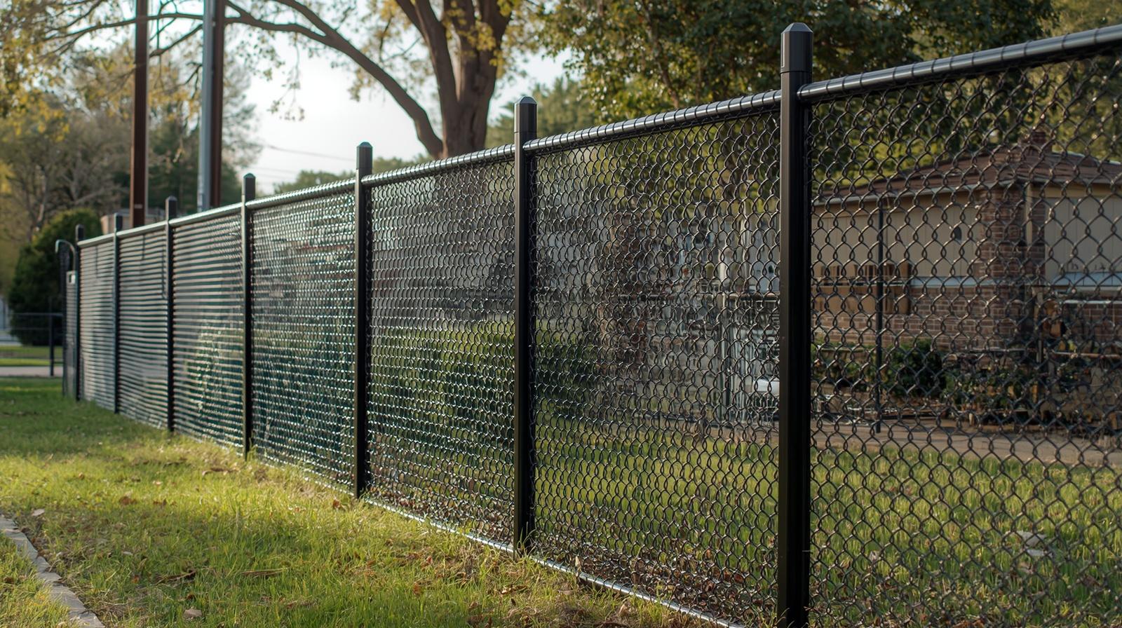 Security fence installed around commercial property in Winnebago IL.