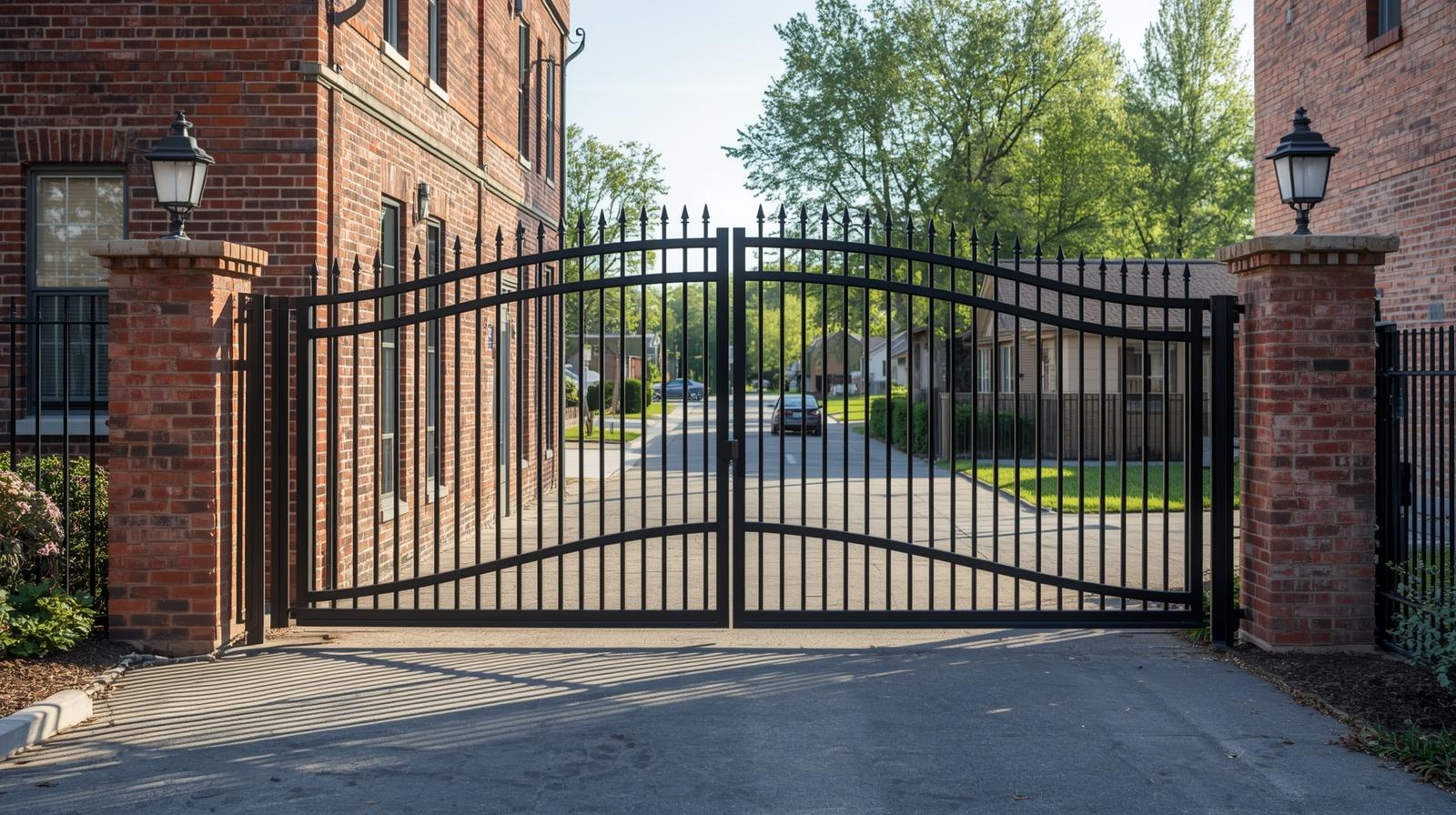 Automated commercial gate with access control system in Beloit WI business property. Automated commercial gate with access control system in Beloit WI business property.