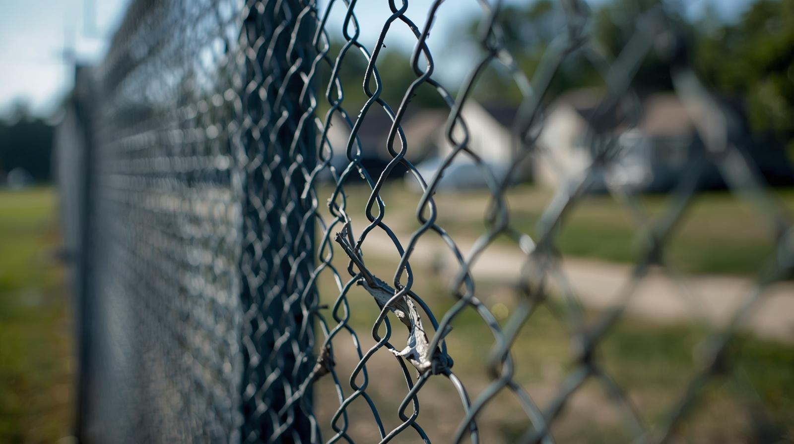 Chain link fence repair project on residential or commercial property in South Beloit IL. Chain link fence repair project on residential or commercial property in South Beloit IL.
