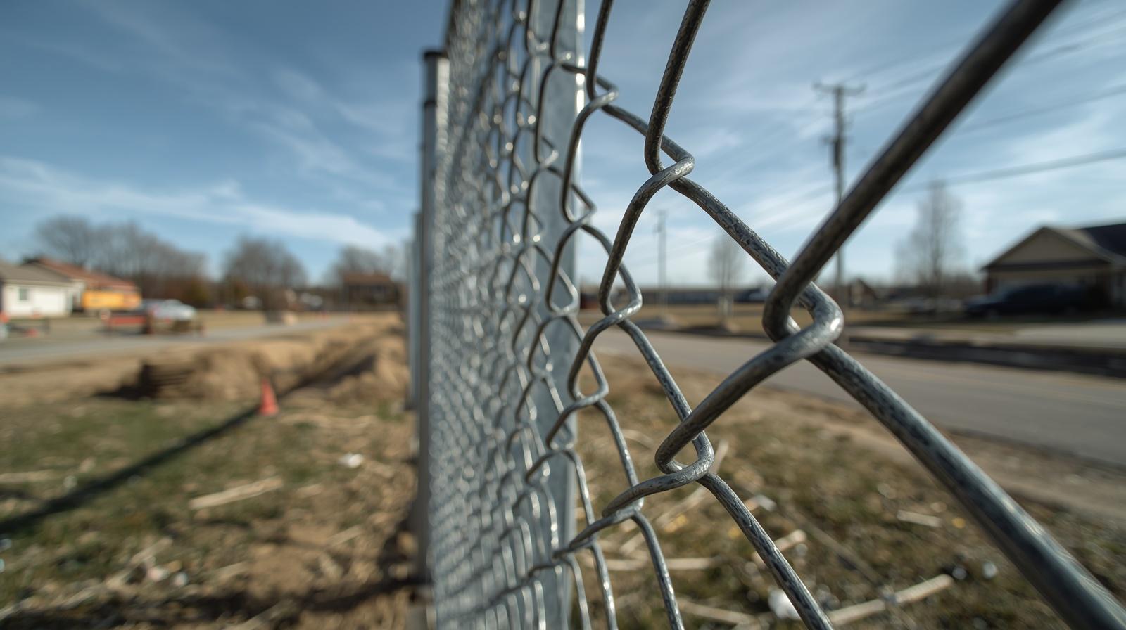 Chain link fence replacement project on residential or commercial property in Dixon IL.