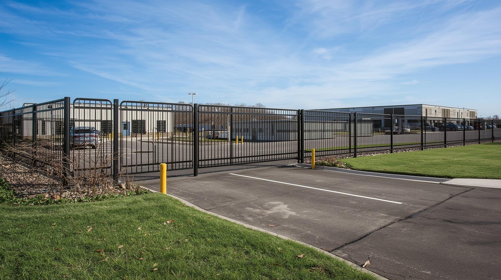 Commercial fence installation around business property in Lake Geneva WI. Commercial fence installation around business property in Lake Geneva WI.