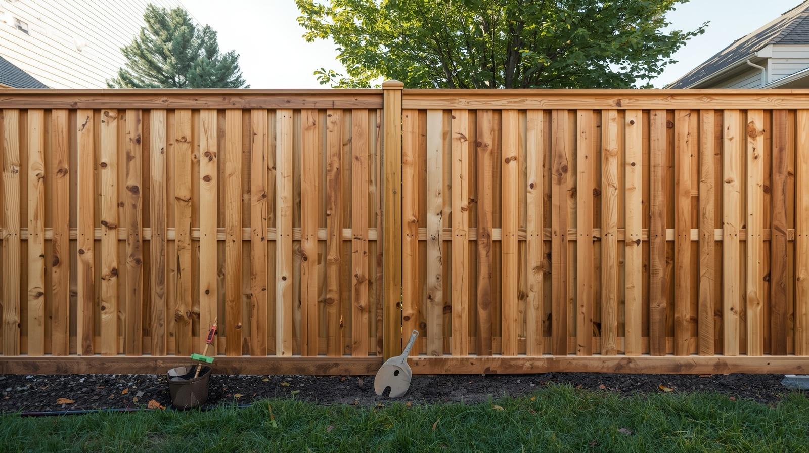 Fence replacement project on residential property in Loves Park IL.