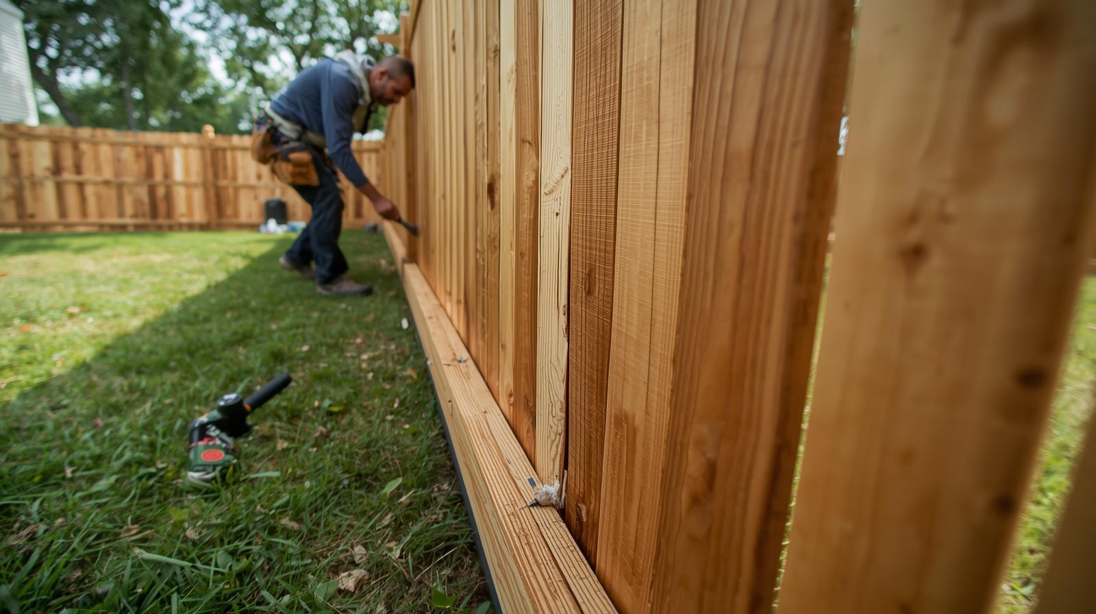 Fence repair service addressing damaged posts, panels, and gates on property in Beloit WI.