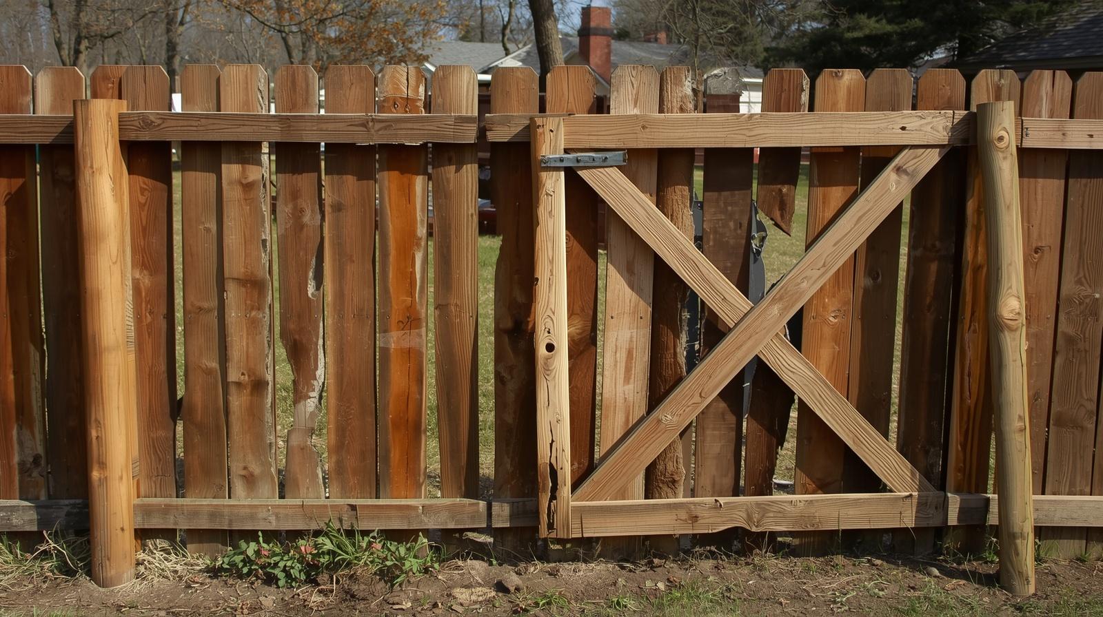 Fence repair addressing damaged panels and posts on property in Lake Geneva WI. Fence repair addressing damaged panels and posts on property in Lake Geneva WI.