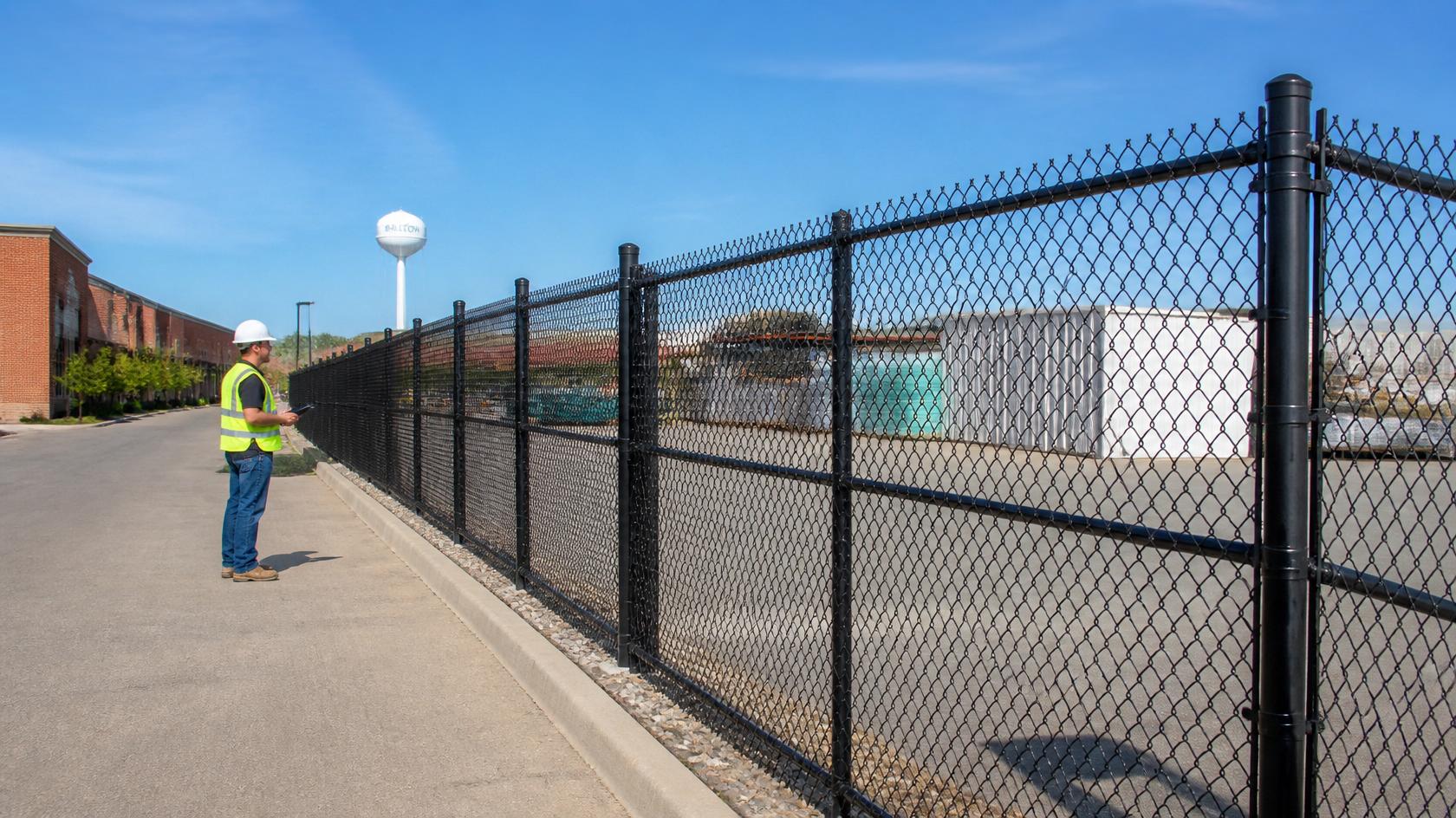 Commercial fence repair around a business lot and storage area in Milton WI. Commercial fence repair around a business lot and storage area in Milton WI.