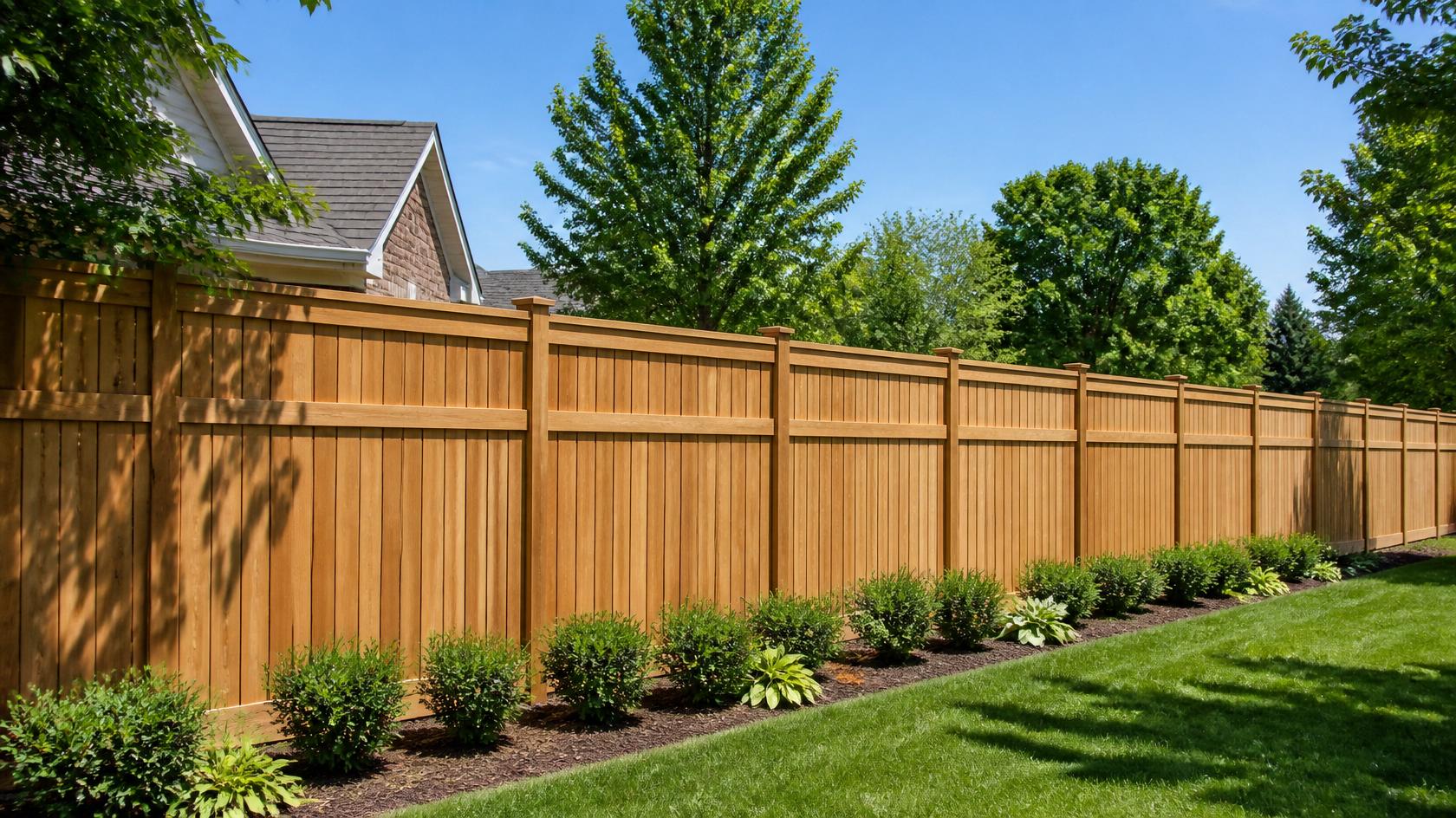 New durable fence being installed at a property in Orfordville, WI during a fence replacement project.