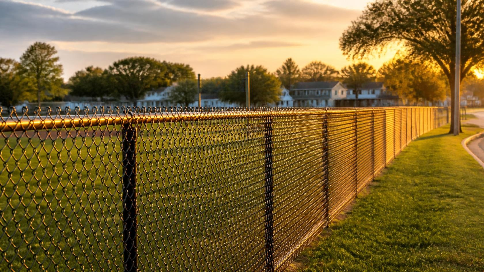 Chain link fence in Beloit, WI being maintained to help prevent rust, damage, and premature wear.