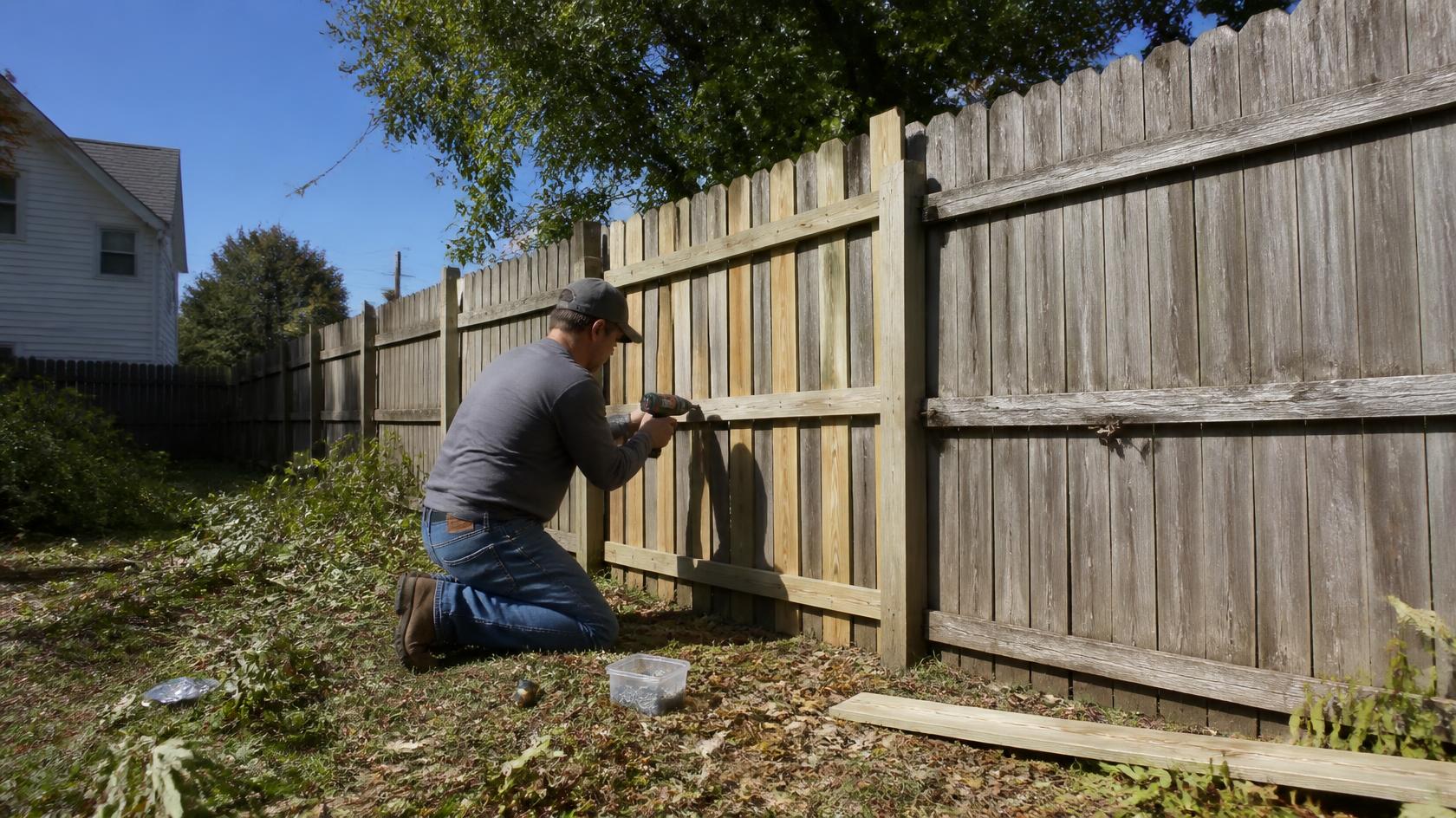 Seasonal fence inspection in Lake Carroll, IL checking posts, gates, panels, and other areas for signs of damage. Seasonal fence inspection in Lake Carroll, IL checking posts, gates, panels, and other areas for signs of damage.