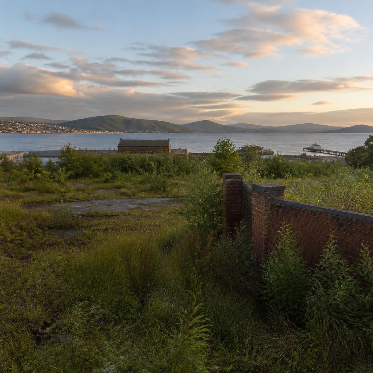 An old stone yard near the sea in North Wales
