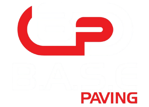 B.A.S.E. Paving Logo (Letters B and P intertwined with B.A.S.E Paving written under it)