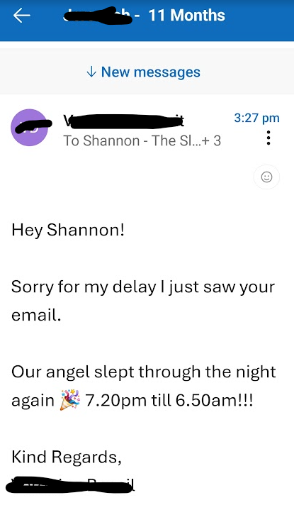 Real message from a mum after working with Beck (10)