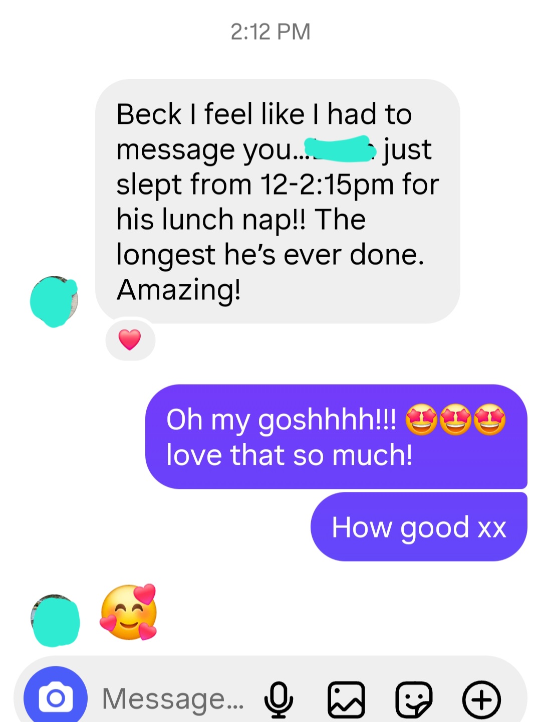Real message from a mum after working with Beck (5)