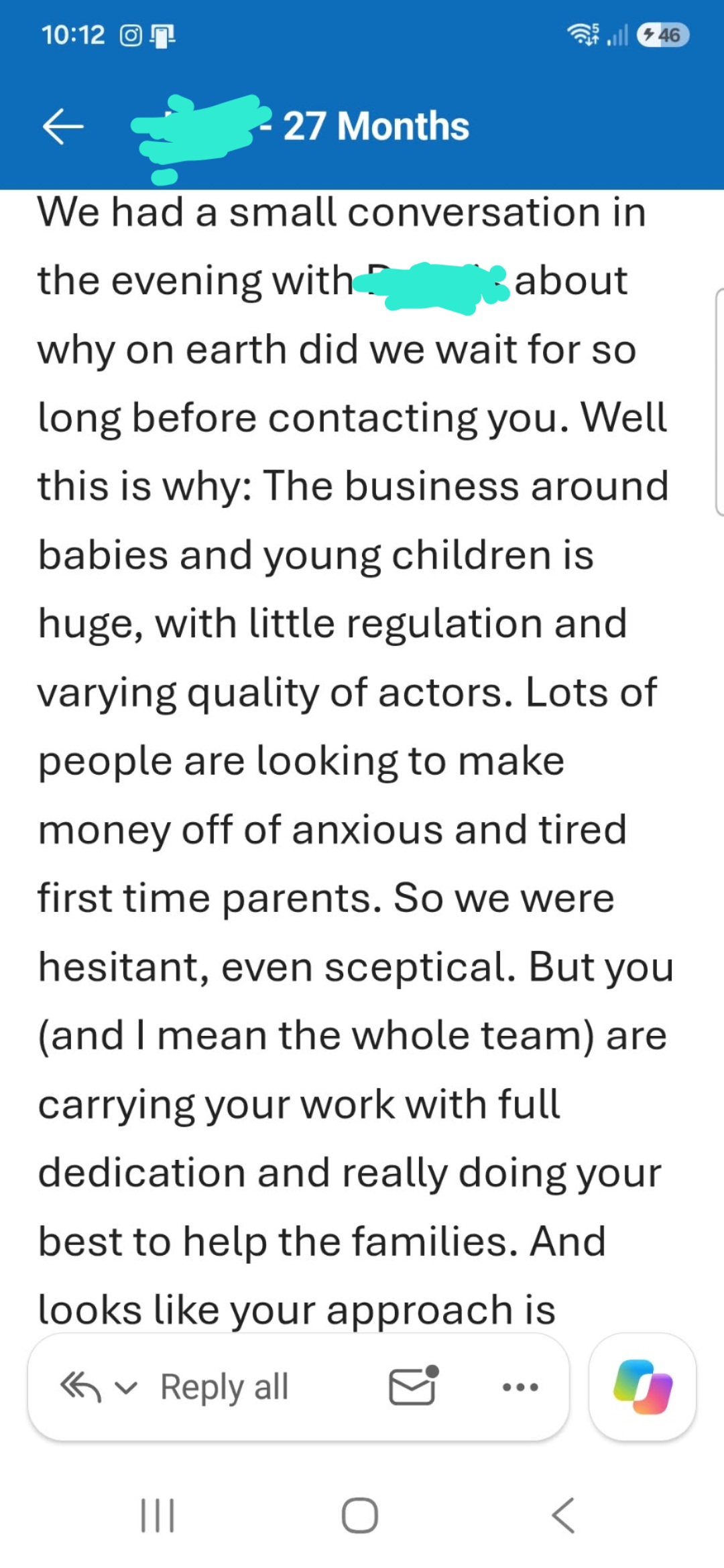 Real message from a mum after working with Beck (17)