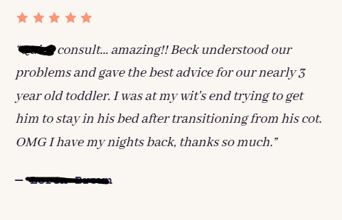 Real message from a mum after working with Beck (21)