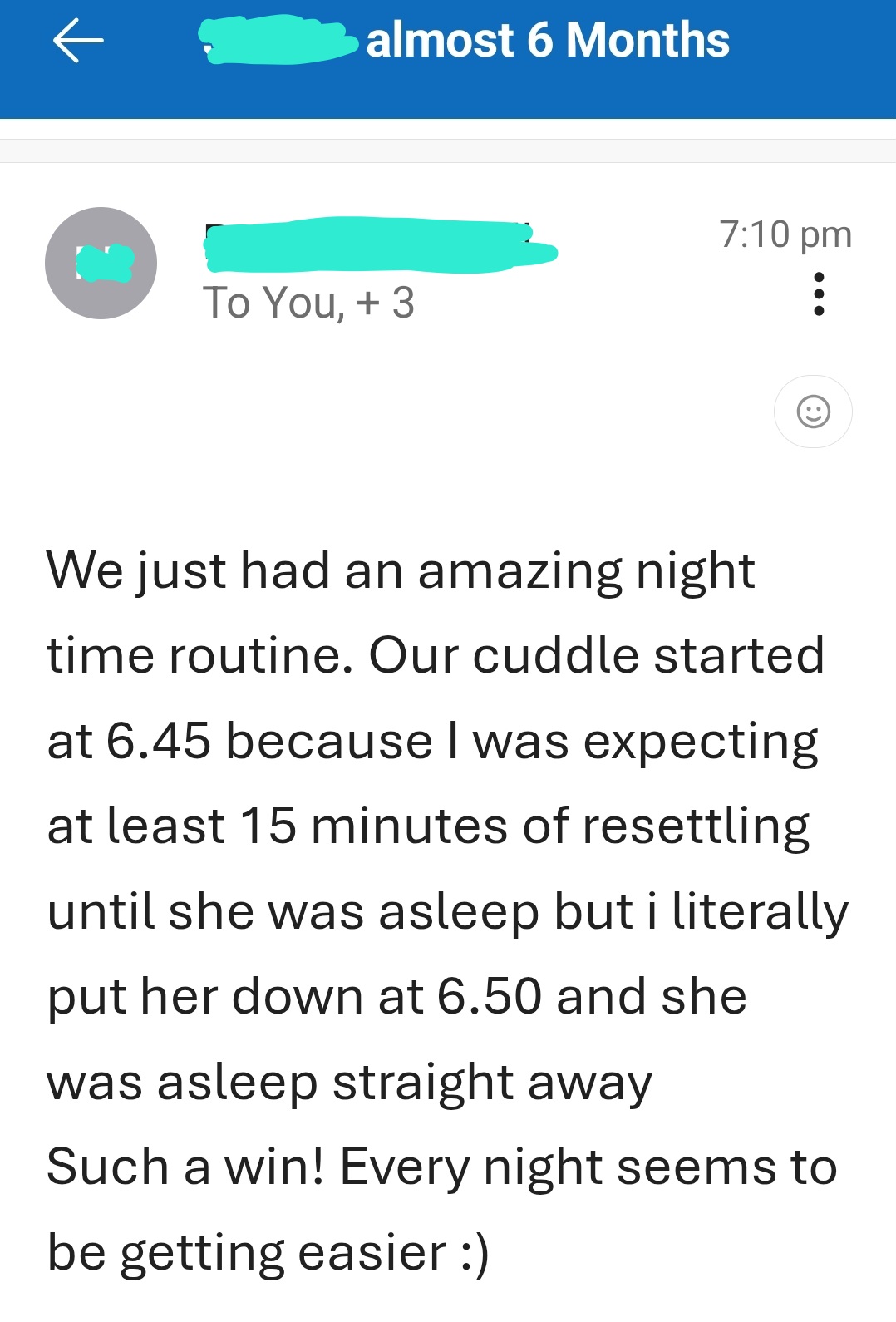 Real message from a mum after working with Beck (28)