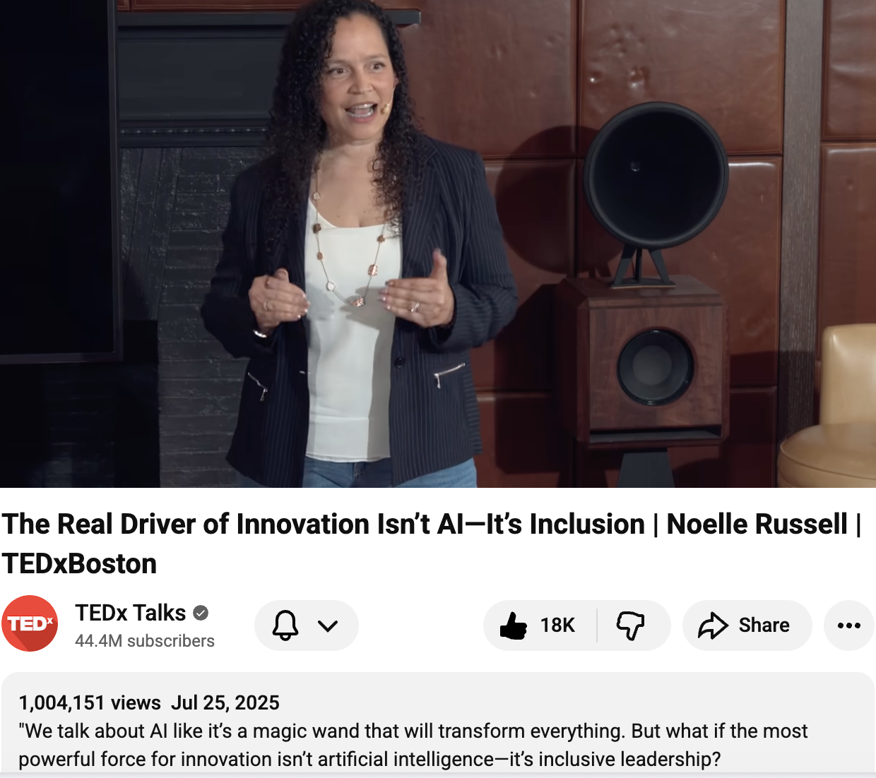 Noelle Russell delivering her TEDxBoston talk