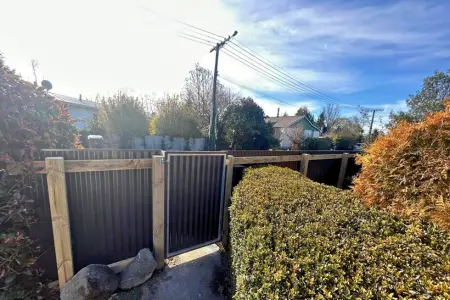 Corrugated Metal Fence in Geraldine