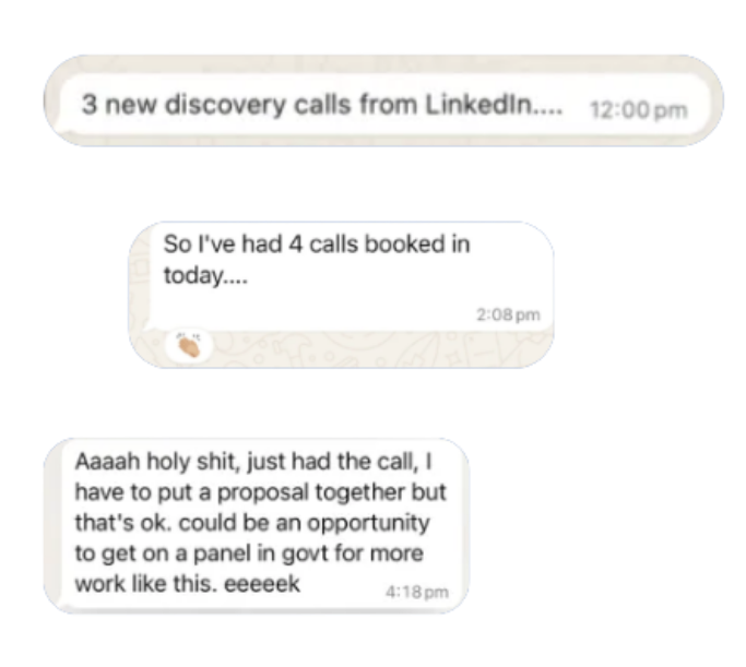 Client testimonial screenshot