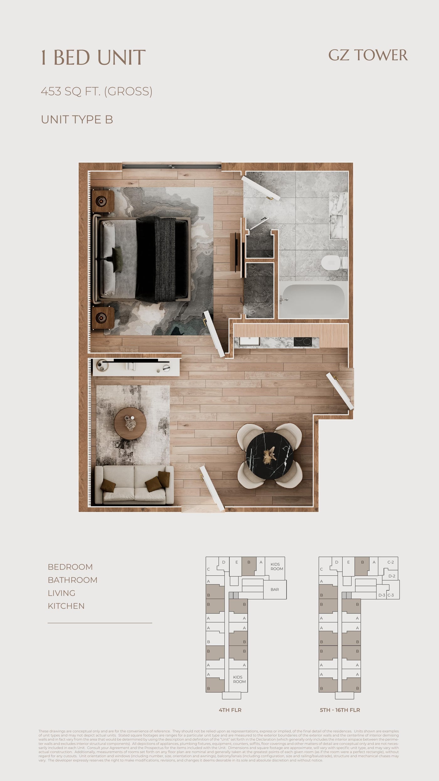 Plano 1 Bedroom Tipo B