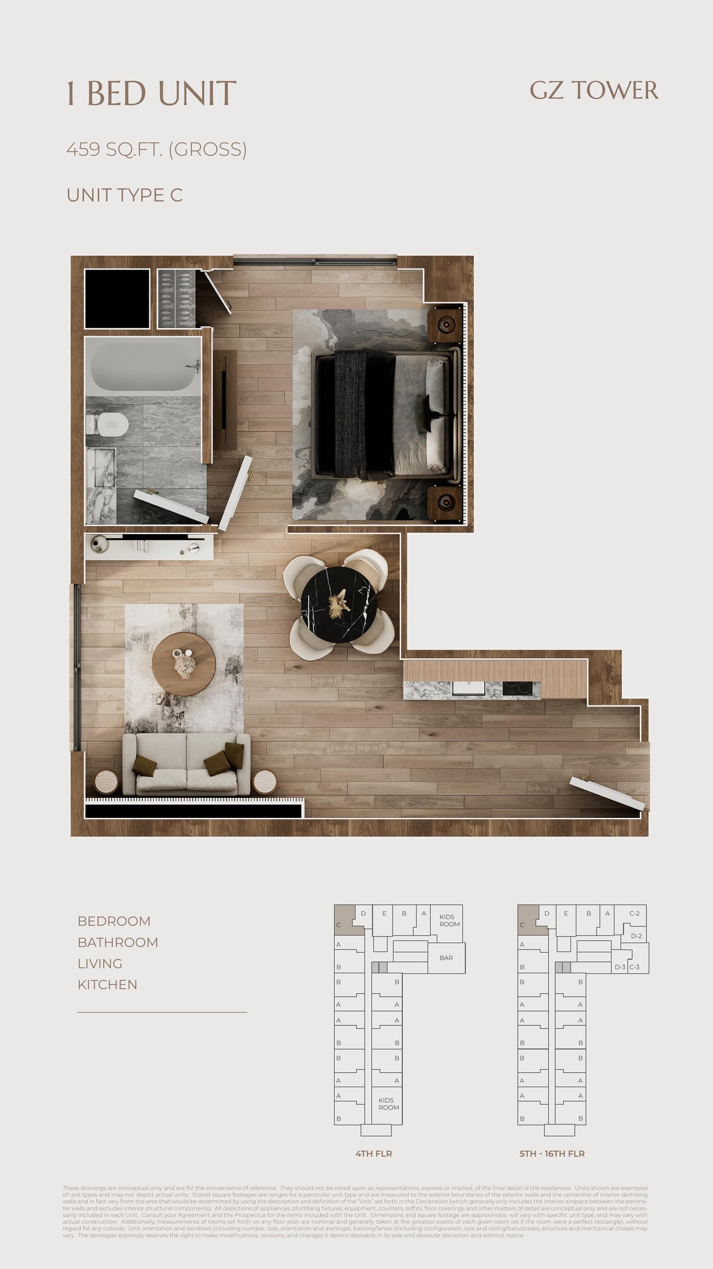 Plano 1 Bedroom Tipo C